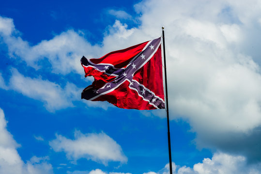 Largest Rebel flag in America stands in Blairs,VA. It measures 51'x31' in size.