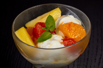 Delicious fruit ice cream