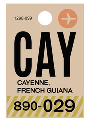 Cayenne airport luggage tag