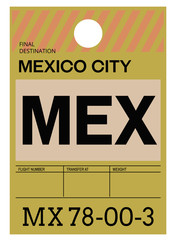 Mexico airport luggage tag