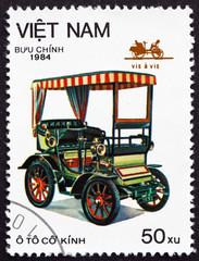 Postage stamp Vietnam 1984 Vis-a-Vis, Vintage Automobile