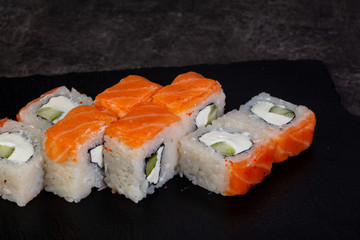 Japanese roll with salmon