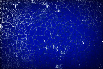 Art Beautiful Abstract blurred Grunge Decorative Blue Dark Stucco Wallpaper Background. Wall Rough Stylized Texture Banner With Copy Space For Text.