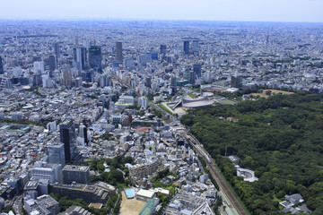 原宿周辺上空／Aerial view