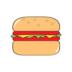 Isolated comic burger icon