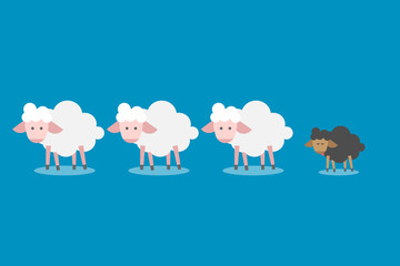 Black sheep cute cartoon for business concept