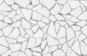 Broken tiles mosaic seamless pattern. White and Grey the tile wall high resolution real photo or brick seamless and texture interior background.