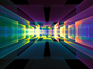 Fototapeta premium Abstract portal or date center - digitally generated image