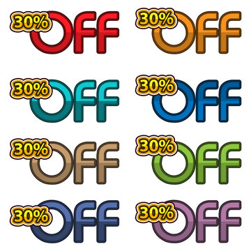 Illustration Vector of 30% off. discount banners design template, app icons, vector illustration