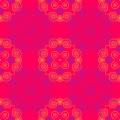 Geometric swirls intricate seamless pattern