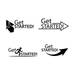 Get started set icon. Flat vector illustration on white background.