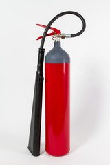 Obraz premium Chemical Fire extinguisher red tank isolated on white background