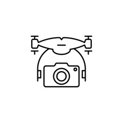 drone with camera icon. Element of drones for mobile concept and web apps illustration. Thin line icon for website design and development, app development. Premium icon © rashadaliyev