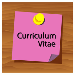 Reminder paper word Curriculum vitae vector. Vector Illustration.