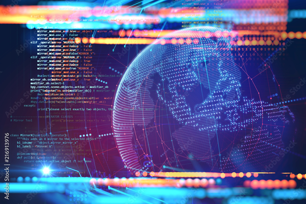 Leinwandbilder digital code number abstract technology background