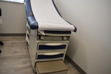 exam table at a doctor office