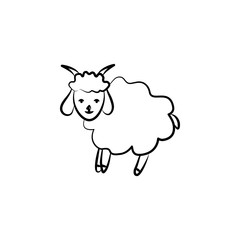 goatling icon in sketch style. Element of sheep for mobile concept and web apps illustration. Sketch icon for website design and development, app development