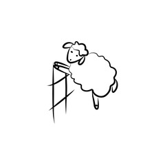 the sheep are jumping icon in sketch style. Element of sheep for mobile concept and web apps illustration. Sketch icon for website design and development, app development
