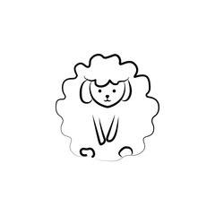 sheep icon in sketch style. Element of sheep for mobile concept and web apps illustration. Sketch icon for website design and development, app development