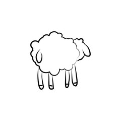 sheep from behind icon in sketch style. Element of sheep for mobile concept and web apps illustration. Sketch icon for website design and development, app development
