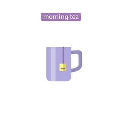 Cup flat icon. Tea time image.