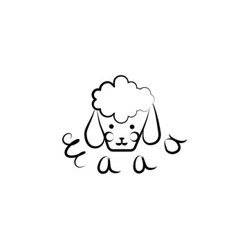 head of a sheep icon in sketch style. Element of sheep for mobile concept and web apps illustration. Sketch icon for website design and development, app development