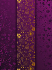 Western Golden And Purple Floral Background Template 