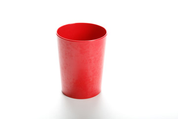 red plastic mug