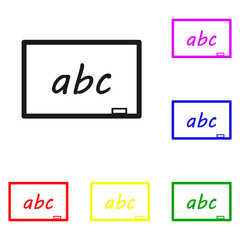 Elements of school board in multi colored icons. Premium quality graphic design icon. Simple icon for websites, web design, mobile app, info graphics