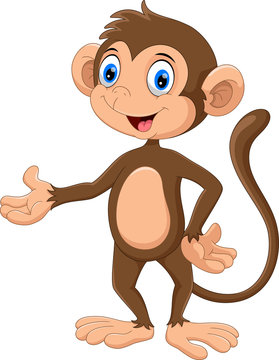 Happy monkey presenting