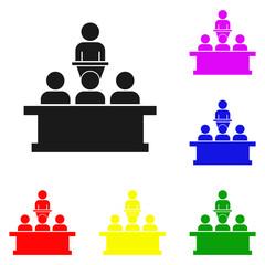 Elements of Training, lesson in multi colored icons. Premium quality graphic design icon. Simple icon for websites, web design, mobile app, info graphics