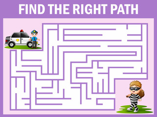 Maze game finds the police way get to thief