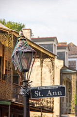 Mardi Gras Beads on St. Ann Street, French Quarter