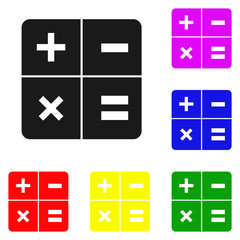 Obraz premium Elements of Calculator in multi colored icons. Premium quality graphic design icon. Simple icon for websites, web design, mobile app, info graphics