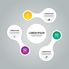 Business infographic design element template with 3 options