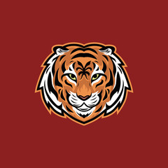 Tiger head vector illustration esport mascot logo