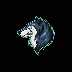 Wolf head vector illustration esport mascot logo © eryusan
