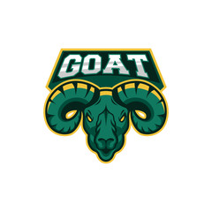 green goat head vector illustration esport mascot logo