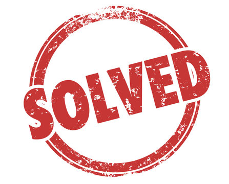 Solved Solution Solving Problem Word Stamp Illustration