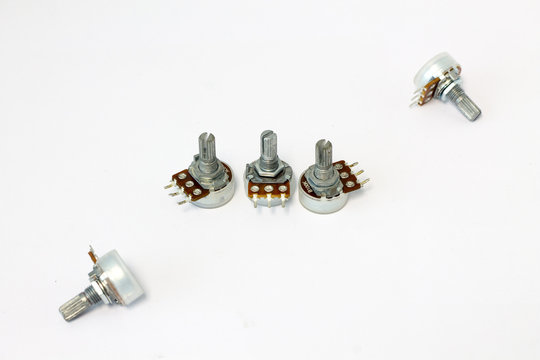 Variable resistor isolated on white background