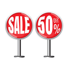 Sale red 50%. banner. Business. marketing. on white background