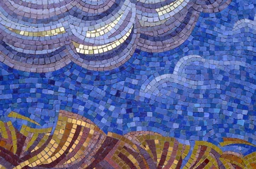 Printed roller blinds Mosaic Fresco mosaic.Christian male monastery. .Tomashevka,Kiev region