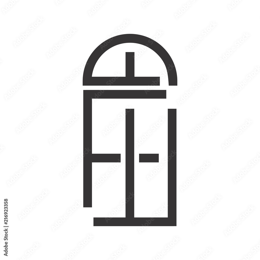 Poster window logo. house icon. building symbol. vector eps 08.