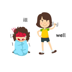 Opposite ill and noisy vector illustration