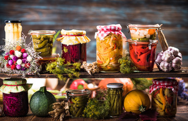 Preserved food, marinated fermented and pickled vegetables