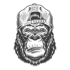 Serious gorilla in monochrome style © DGIM studio