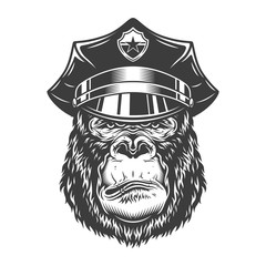 Serious gorilla in monochrome style © DGIM studio