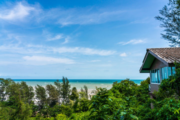 Beautiful Tropical Beach blue ocean background Summer view Sunshine at Sand and Sea Asia Beach Thailand Destinations 