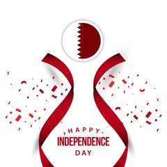 Happy Qatar Independent Day Vector Template Design Illustration
