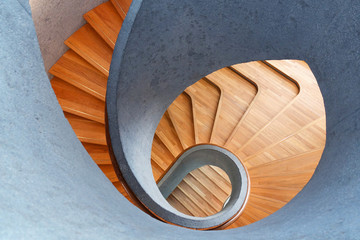 Abstract art design detail of interior stair walk way  